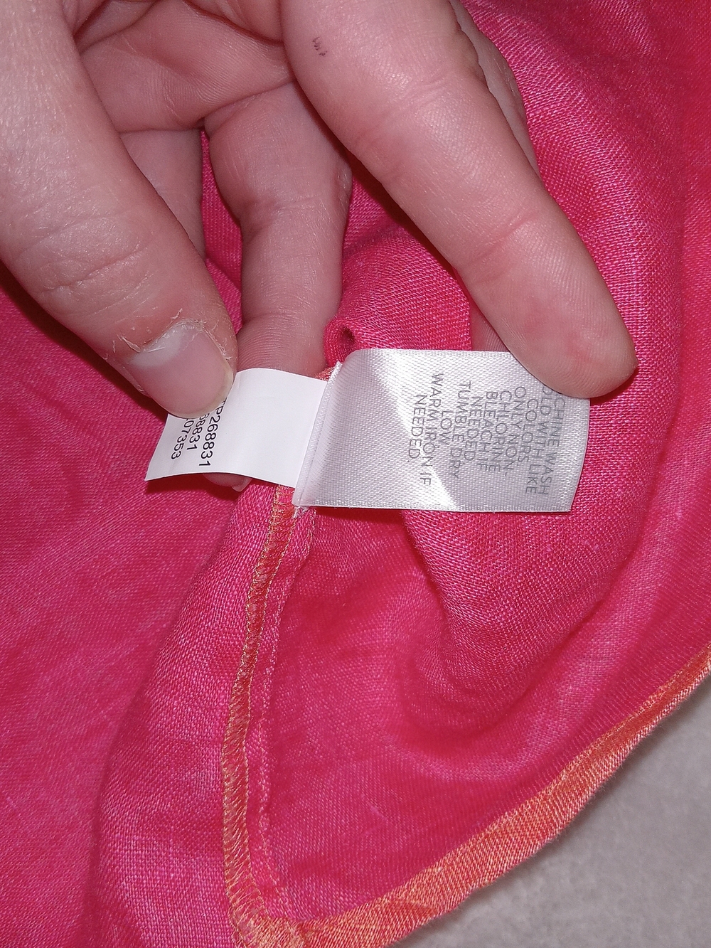 J Jill Love Linen Top XL Coral Pink Orange Button Front Lagenlook Coastal Resort - Picture 8 of 10